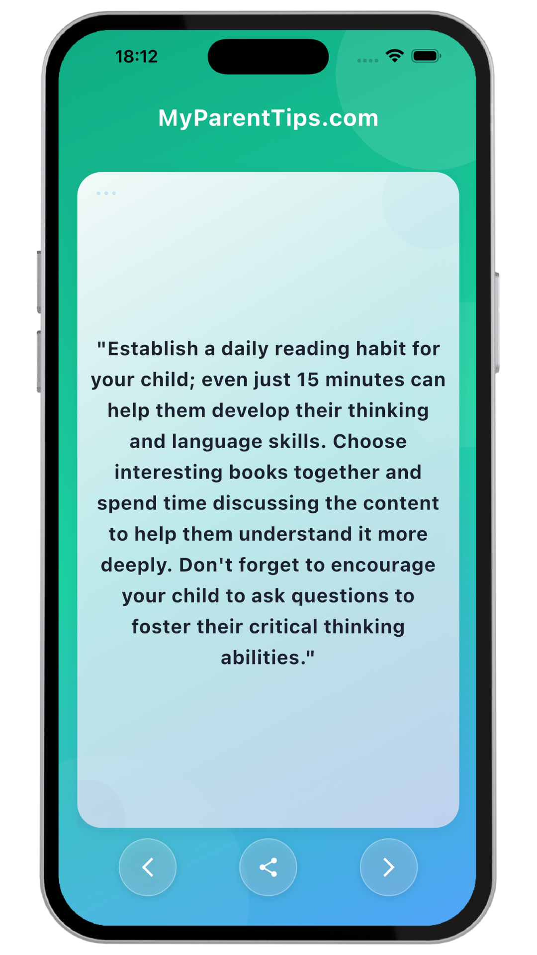 My Parent Tips App Screenshot